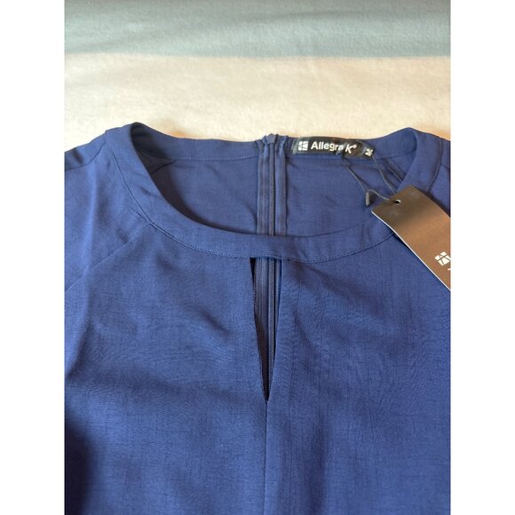 Allegra K Womens Blue Tie Waist Blouse size M - Picture 3 of 12